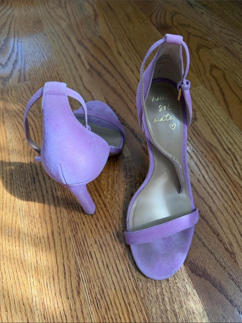 Lilac Suede Ankle-Strap Heels - Women
